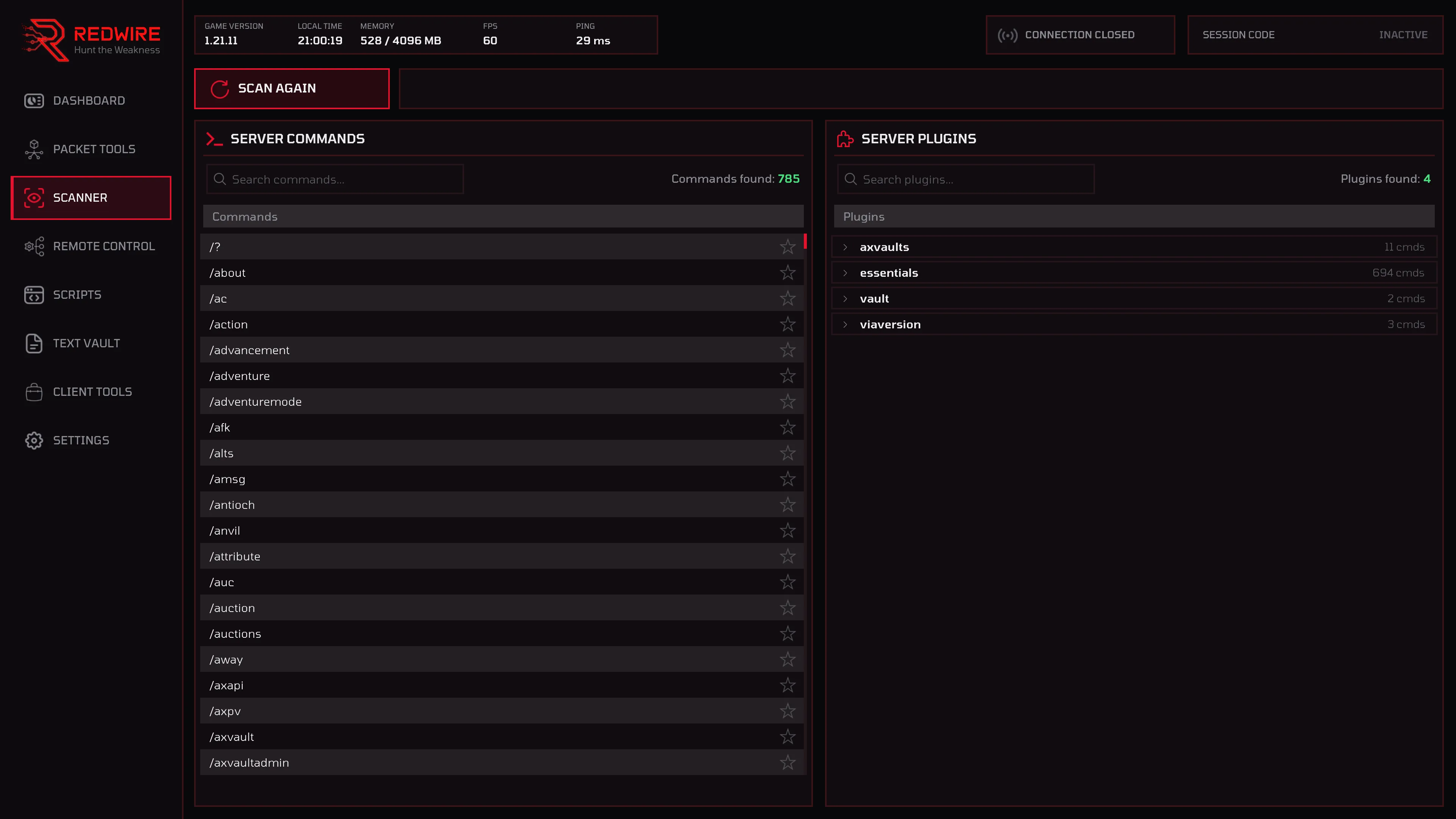Scanner screenshot