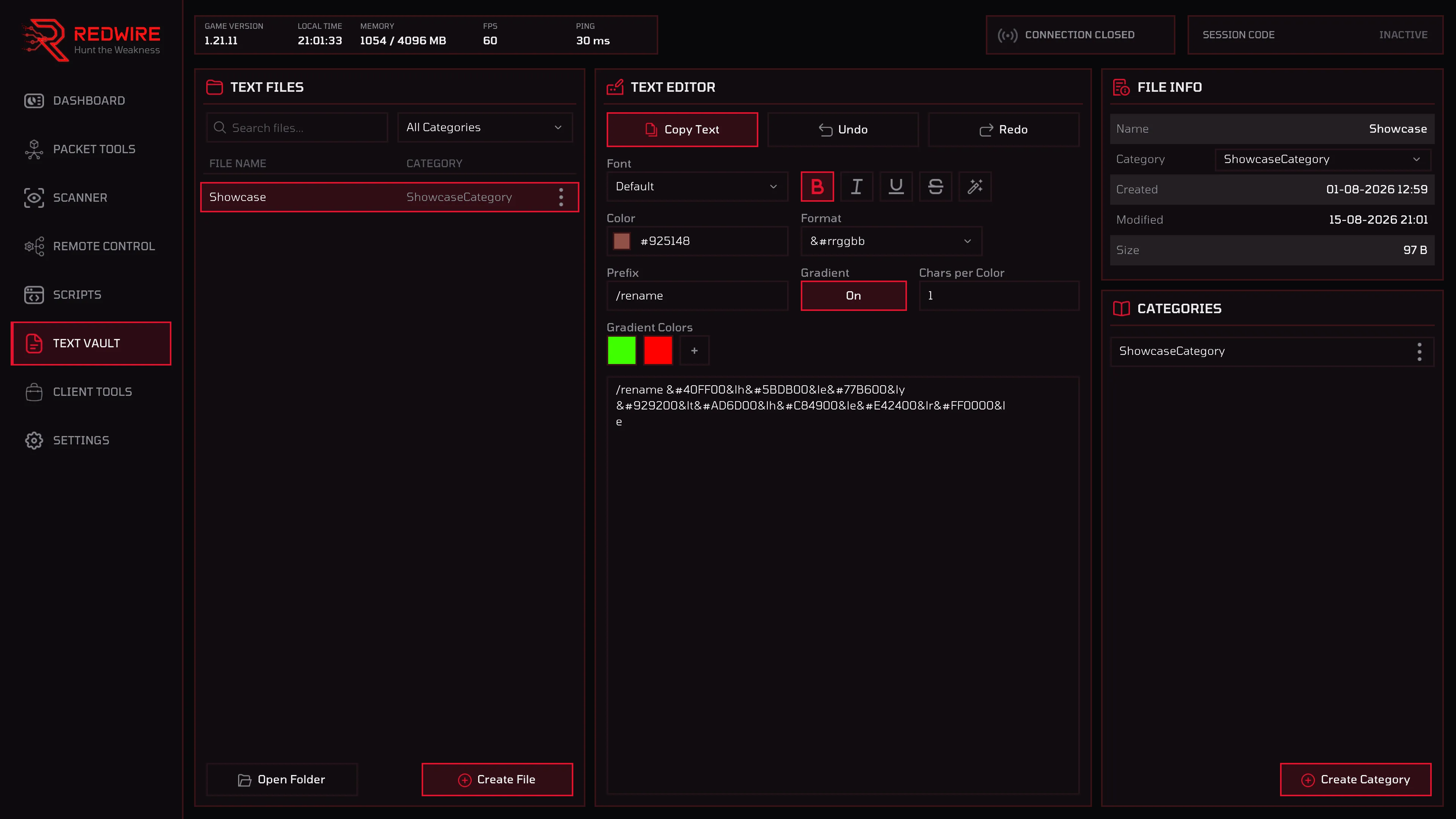 Text Vault screenshot